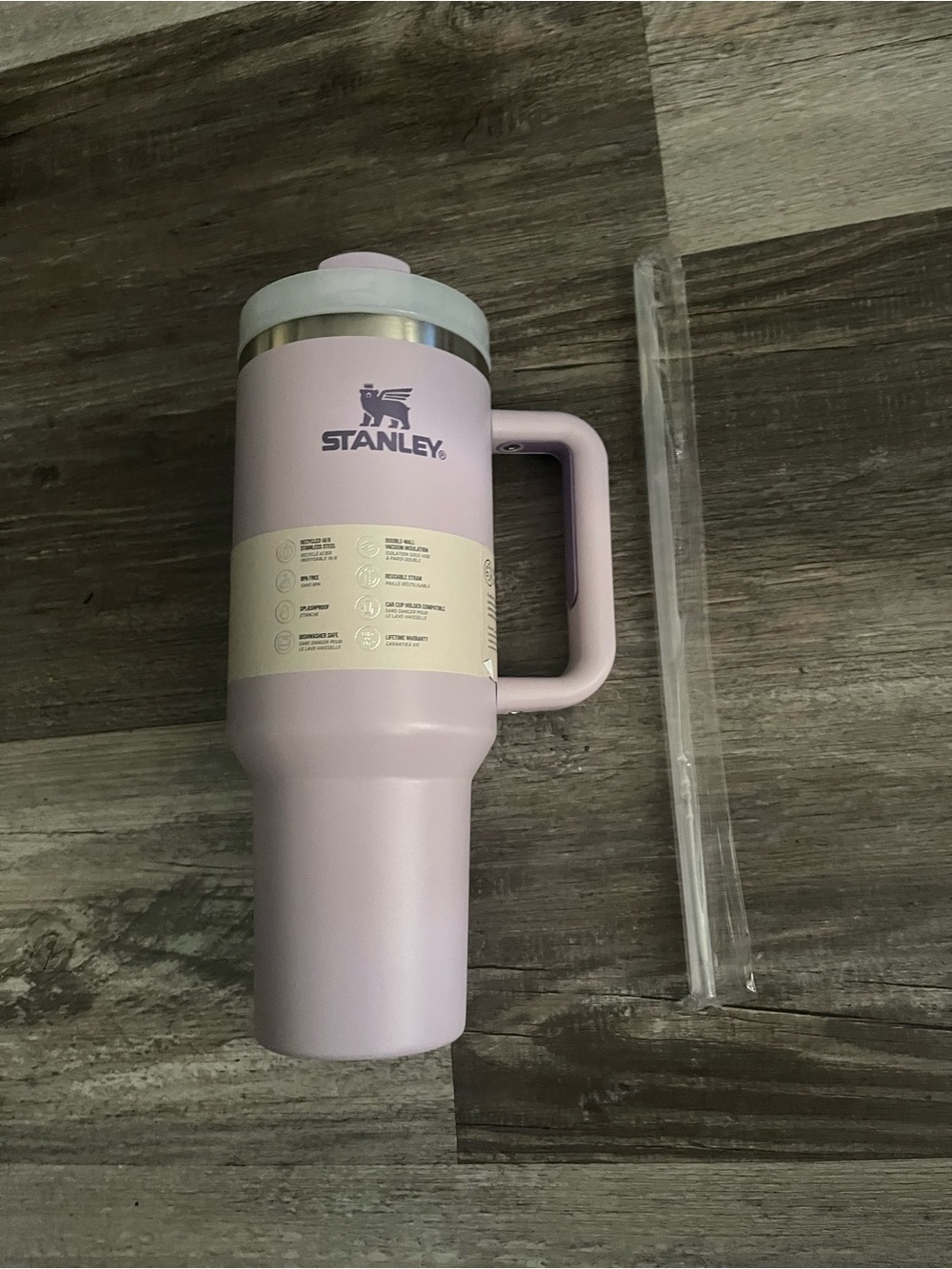 Stanley Lavender Travel Tumbler with Handle and Straw